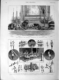 Original Old Antique Print 1889 Queen Christmas Sideboard Gymnasium Kensington