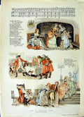 Original Old Antique Print 1889 Story Music Love Christmas Song Percy Macquoid
