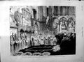 Original Old Antique Print 1890 Robert Browning Funeral Westminster Abbey 19th