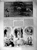 Original Old Antique Print 1890 Circus Covent Garden Theatre Ball Mansion House