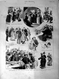 Original Old Antique Print 1890 Amusements People'S Palace Dancing Romance 19th