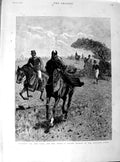 Original Old Antique Print 1890 Accident Hunting Field Sport Horses Fine Art