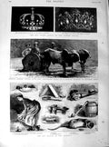 Old Antique Print 1890 Rat Plague Prince Victor Mysore India Crown Jewels 19th