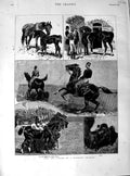 Original Old Antique Print 1890 Military Charger Horse Siers Ship Battle Death