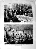 Old Antique Print 1890 Banquet Cairo Stanley Marquis Dufferin Archaeology 19th