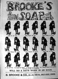 Original Old Antique Print 1890 Advertisement Brookes Monkey Brand Soap Washing