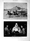 Original Old Antique Print 1890 Duke Connaught Quetta Abraham Table Angels Art