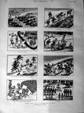 Original Old Antique Print 1890 Story Life Burmese Dacoit Cattle Execution 19th