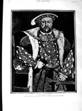 Original Old Antique Print 1890 Portrait King Henry Viii Tudor Exh Victorian