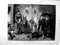 Original Old Antique Print 1890 John Charlton Art Horse Shoeing Blacksmit 19th