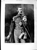 Original Old Antique Print 1890 Portrait Earl Zetland Lieutenant Ireland C 19th