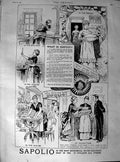 Original Old Antique Print 1890 Advertisement Sapolio House Cleaning Soap 19th
