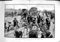 Antique Old Print 1890 Bank Holiday Roadside Scene Family Bicycles Street 19th