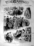 Old Antique Print 1890 Children Fancy Dress Ball Mansion House Costumes 19th