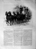 Original Old Antique Print 1890 Horses Carriage Hurlingham Sir Guy Victorian