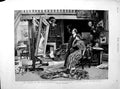 Original Old Antique Print 1890 Royal Academy Art Man Woman Paintings Pictures