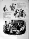 Original Old Antique Print 1890 Theatre Season Green Room Lord Lakes Red Indian