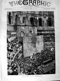 Original Old Antique Print 1890 Mr Stanley Albert Hall Royal Geographical 19th