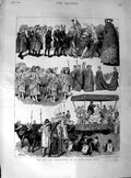 Original Old Antique Print 1890 May Day Festivities St. Mary Cray Kent Costumes
