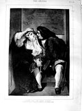 Original Old Antique Print 1890 Fine Art Leslie Uncle Toby Widow Wadman 19th