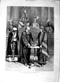 Original Old Antique Print 1890 Passion Play Oberammergau Judas Pieces Silver