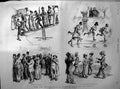Original Old Antique Print 1890 Scene Holiday People Hampton Court Whit Monday