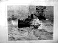 Original Old Antique Print 1890 Frank Brangwyn Ship Steamer Pier Royal Academy