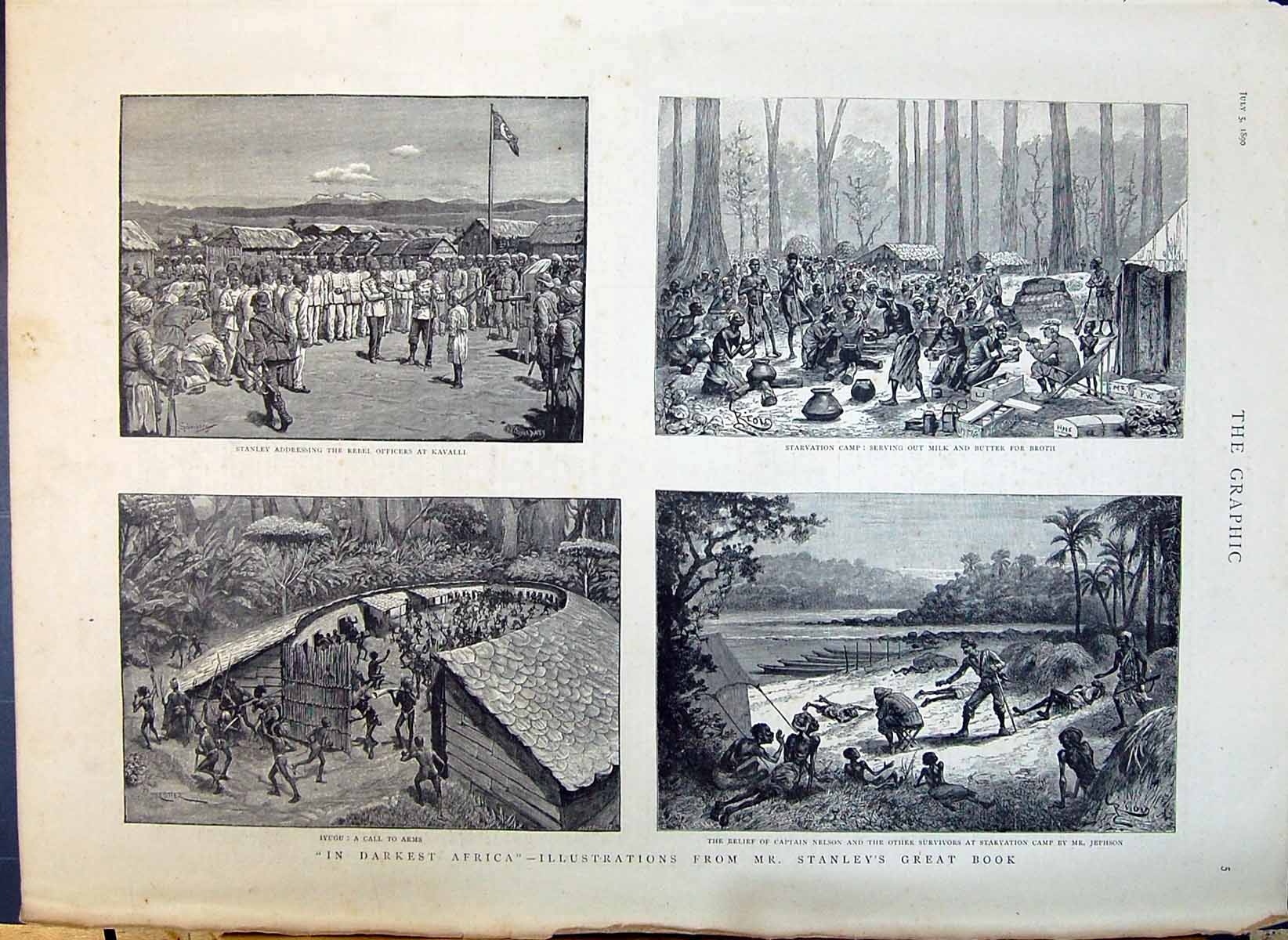Old 1890 Africa Stanley Rebel Ficer Kavalli Captain Nelson Starvation Victorian