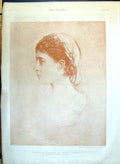 Antique Old Print 1890 Beautiful Woman Charlotte Daughter Empress Frederick