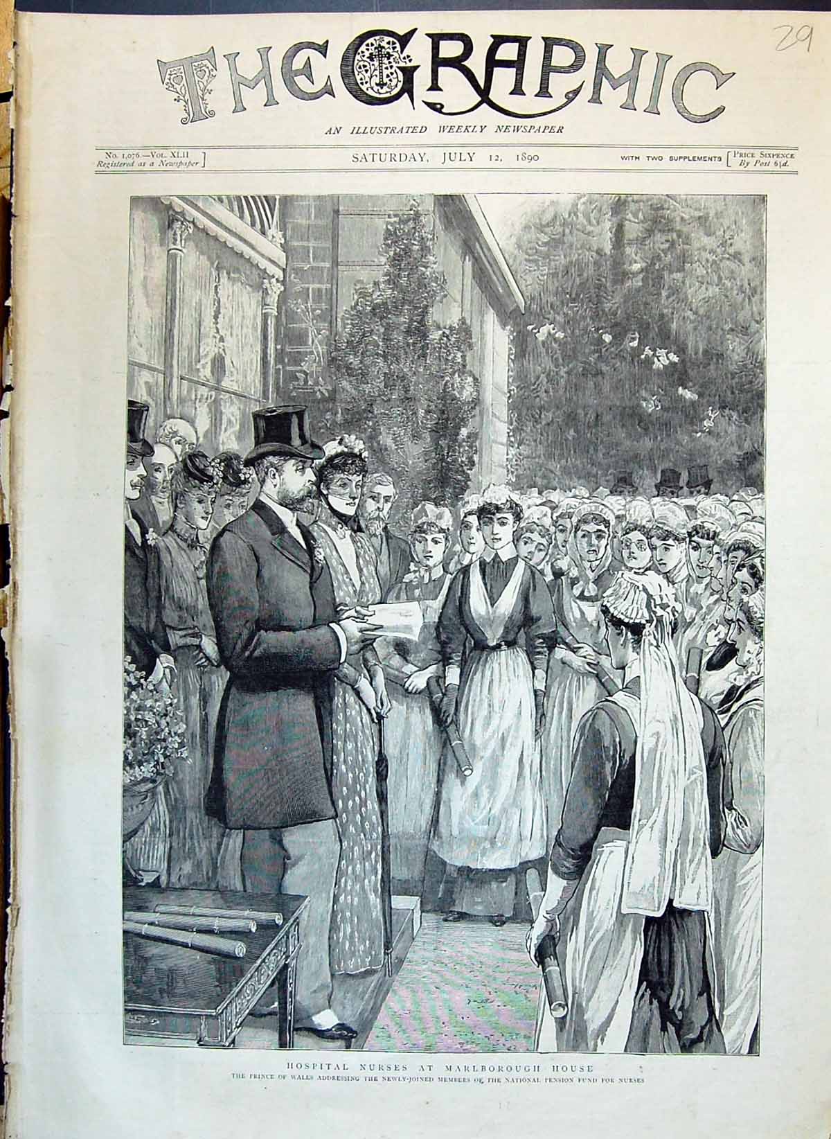 Old 1890 Hospital Nurses Marlborough House Prince Wales National Pens Victorian