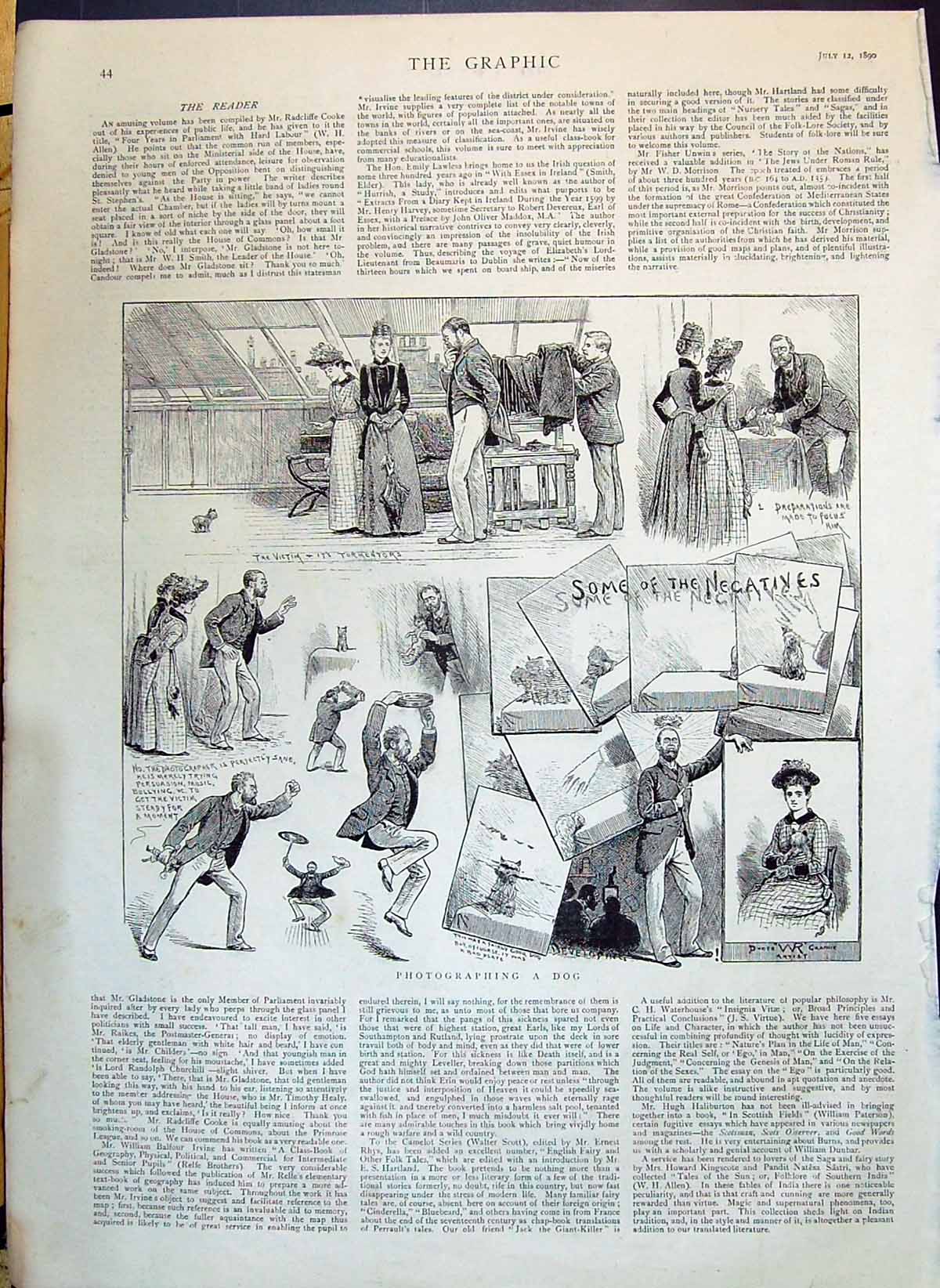 Antique Old Print 1890 Photographing Dog Photography Silvia Myers Master Leo P