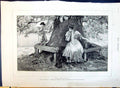 Original Old Antique Print 1890 Who Can It Be Man Lady Romance Tree Hatherell