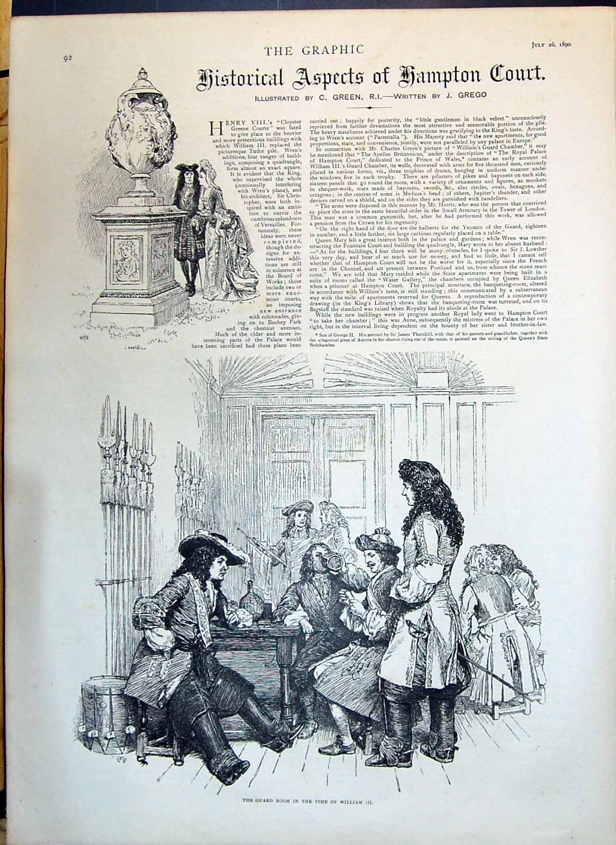 Old 1890 Guard Room William Iii Hampton Court Historical Aspects Greg Victorian