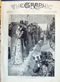 Old Antique Print 1890 Goodwood Horse Racing Spectators Waiting Coaches Br 19th