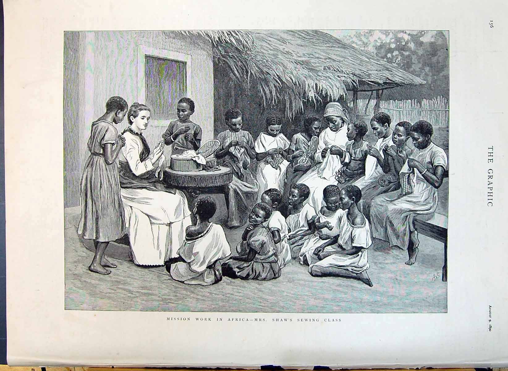Old 1890 Mission Work Africa Mrs Shaw Sewing Class General D'Andres C Victorian