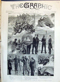 Old 1890 Naval Manoeuvres Ship Stormy Sea Rough Weather Folkestone En Victorian