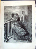 Old Print 1890 American Tourists Gen Gallery St. Paul'S London Hampton C 19th