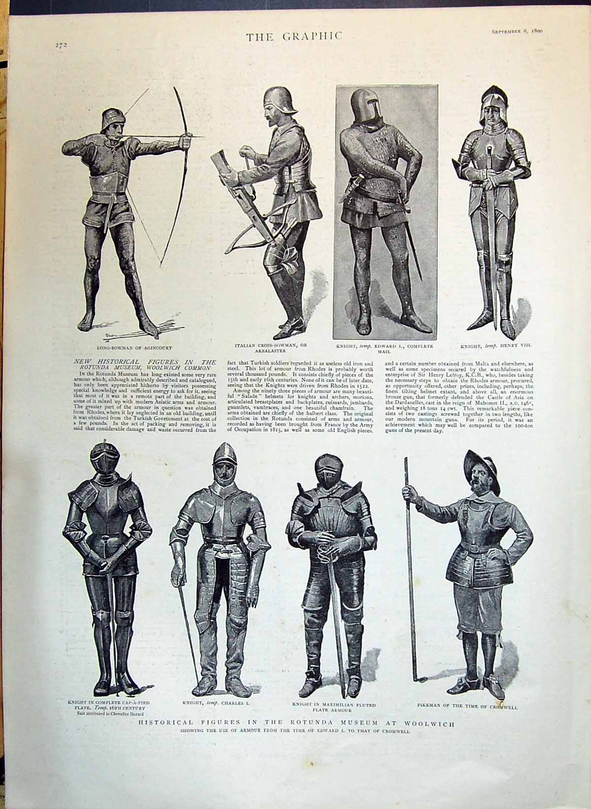 Old 1890 Rotunda Museum Woolwich Armour Cromwell Edward Knight Henry Victorian