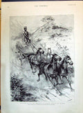 Antique Print 1890 Black Driver Durban Horses Cart Transvaal Gfields Africa