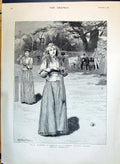 Print 1890 Ladies Cricket Match Sport Brewtnall Ships Removal Ericsson Body Sweden