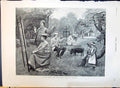 Original Old Antique Print 1890 Day Sketching Club Bushey Artists Painting Coun