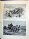 Old 1890 Racing Season Newmarket Travelling Course Horses Preliminary Victorian
