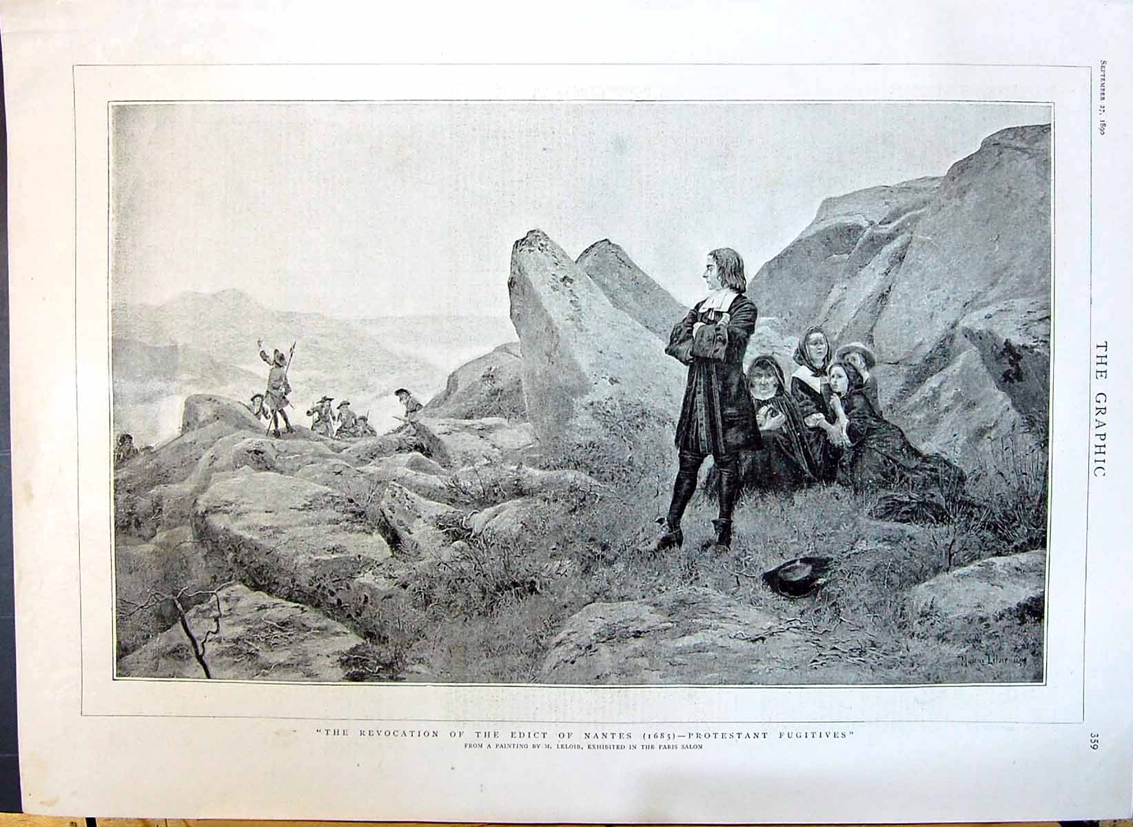 Old 1890 Revocation Edict Nantes Protestant Fugitives Mountains Leloi Victorian