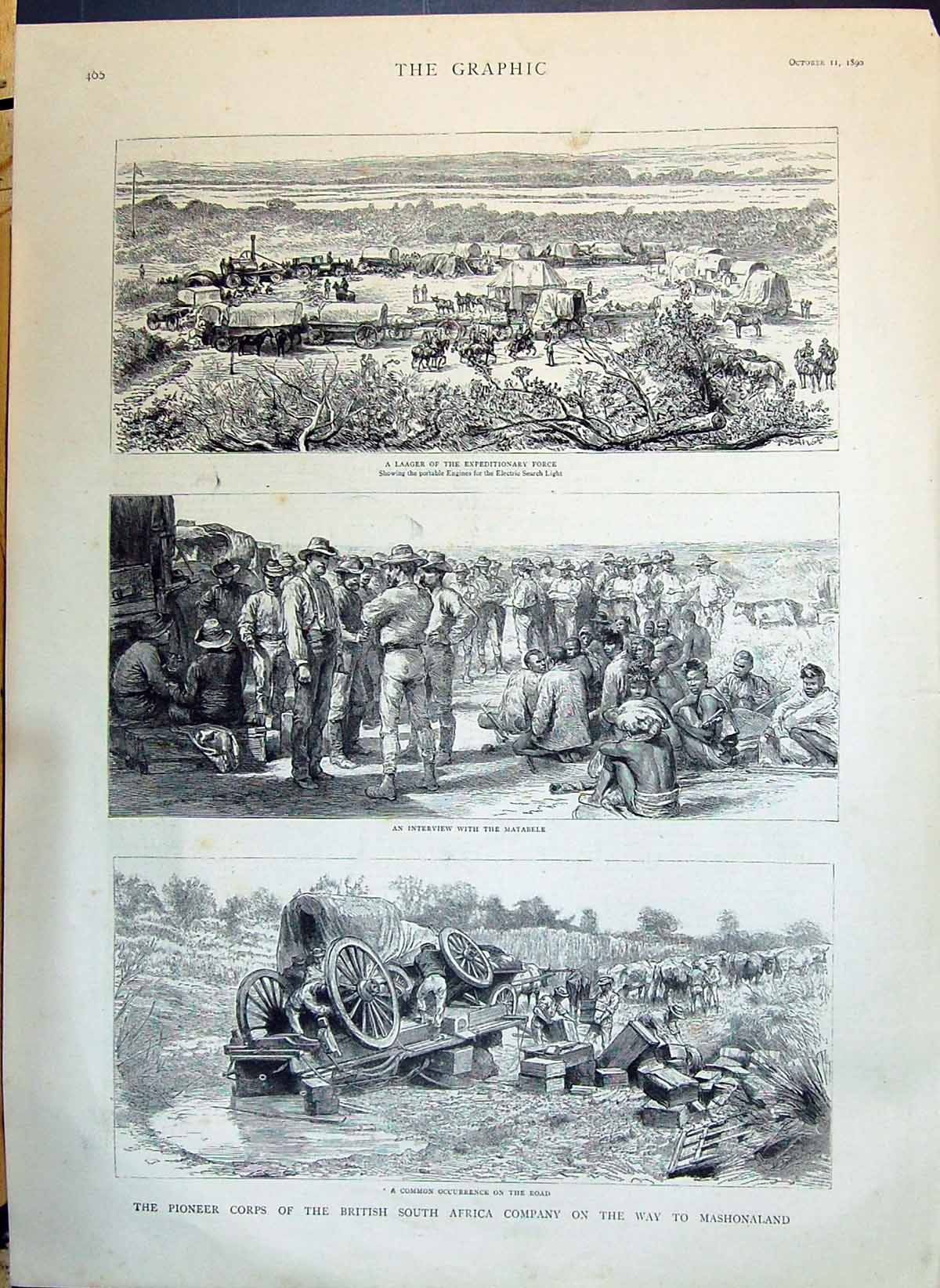Old 1890 Pioneer Corps British South Africa Laager Expeditionary Force M 19th