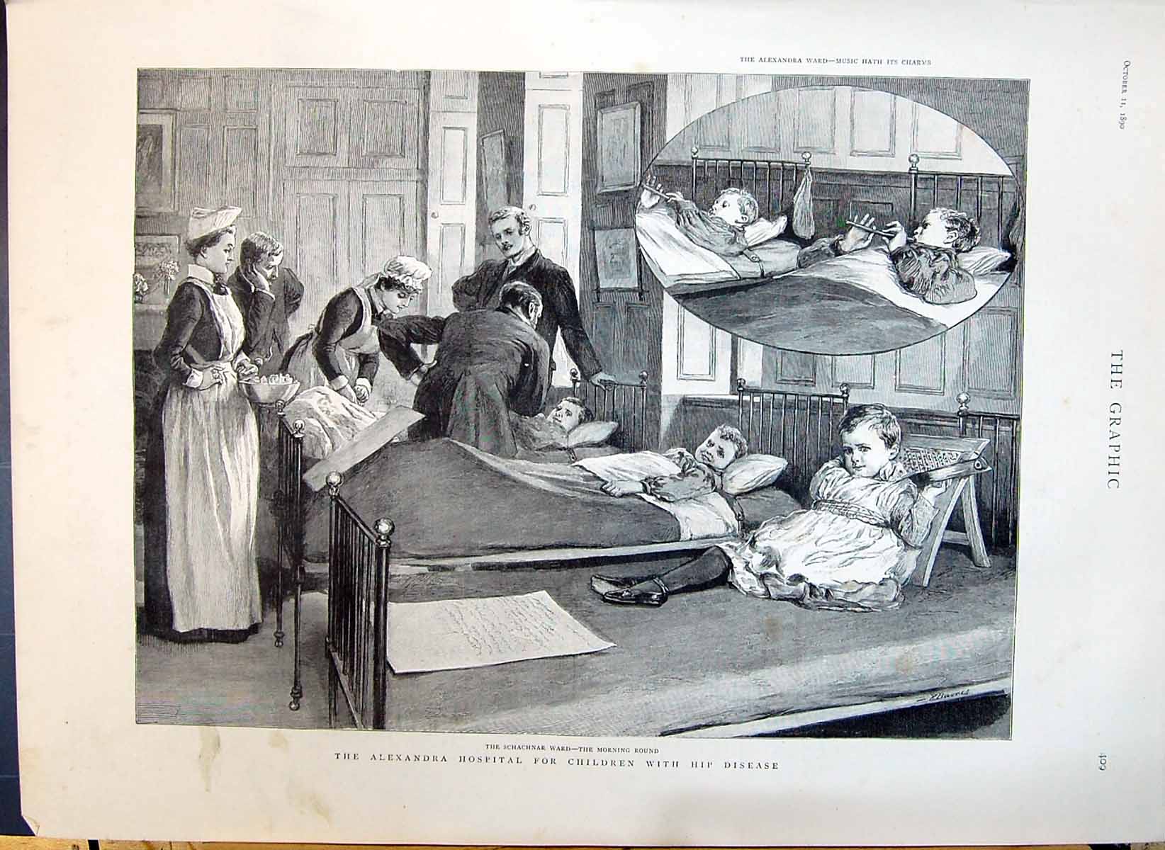 Old 1890 Alexandra Hospital Children Hip Disease Schachnar Ward Nurses 19th