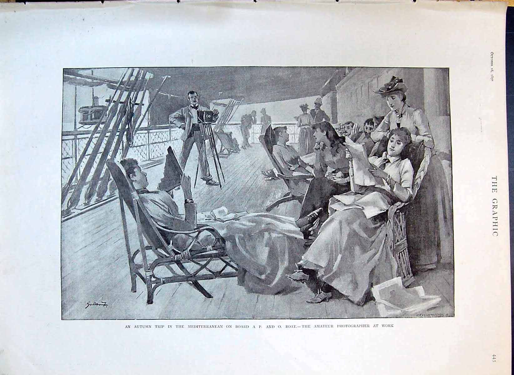 Old 1890 Autum Trip Mediterranean Ship P And O Richard Mellard Munici Victorian