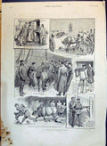 Old Print 1890 Bull China Shop Ship Animals Sailors War Rev. Henry White P 19th