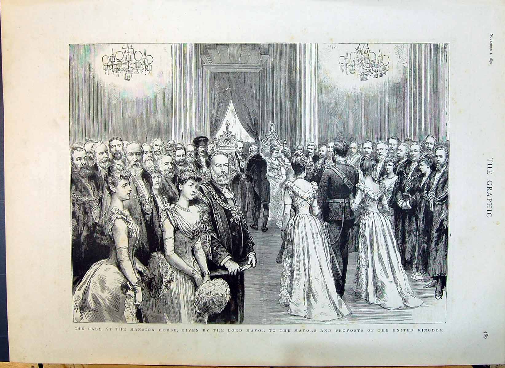 Old 1890 Ball Mansion House London Lord Mayor Provosts United Kingdom Victorian
