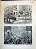 Old 1890 Roman Catholic Congress Saragossa Plaza Constitution Strike Victorian