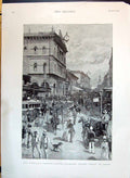 Old 1890 Scene George Street Regent Sydney Australia Buildings Transp Victorian